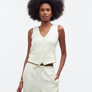 Madewell Matching Set Satin Vest and Drawstring Pull On Shorts in Satin - L